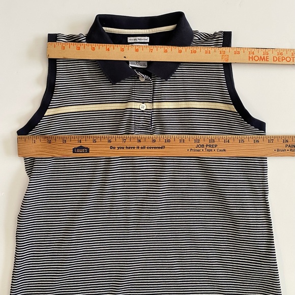 ADIDAS 60's 2 Ply Mercerized Black White Striped Polo Shirt- Women’s SP - Picture 5 of 9